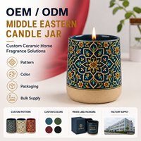 Pot à bougie en céramique vide, style Moyen-Orient, cylindrique, émaillé, pour décoration aromatique domestique, vente chaude