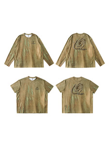 Waste Soil Style Digital Sports Short Sleeve 2026 Spring/Summer Outdoor Breathable Elastic Top <b>T</b>-<b>shirt</b> Customization - Product Image 1