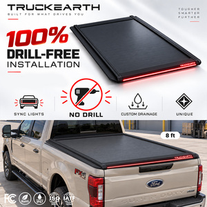 Couverture de benne rigide rétractable à LED Ford F-350 pour benne de 8 pieds en alliage d'aluminium - Product Image 1