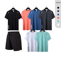 Ensemble court deux pièces pour homme : short et t-shirt de sport, ensemble de jogging Dry Fit pour la course et l'entraînement