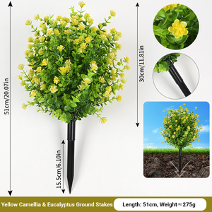 Arbres artificiels en forme de <span class=keywords><strong>boule</strong></span> d'eucalyptus avec piquets de sol, arbustes en buis, plantes, buissons pour la décoration de jardin, de véranda, de cour et de patio - Product Image 5