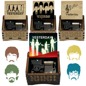 Famosa melodía ayer caja de música de cuerda de madera 18 notas Clockwork banda de Rock británica recuerdo especial Fans regalos de navidad - Product Image 1