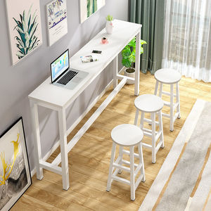 <b>Bar</b> Counter <b>Table</b> Long Wall-mounted Home <b>bar</b> Stool Set and Chair Narrow Coffee - Product Image 6