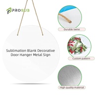 Prosub impression personnalisée 10 pouces rond signe de bienvenue Plaque suspendue en aluminium Sublimation blanc porte cintre pour noël décor à la maison