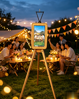Nouvelle conception de photomaton rétro en bois, multifonctionnel, portable, pliable, avec support d'imprimante