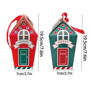 صناديق هدايا عيد الميلاد المحمولة والقابلة لإعادة الاستخدام ذاتية التركيب للأطفال، صناديق ورقية قابلة للطي صديقة للبيئة لتعبئة الحلوى متوفرة في المخزون - Product Image 2