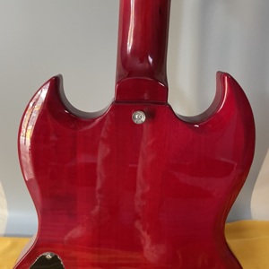 Guitare Électrique <span class=keywords><strong>SG</strong></span> Rouge 6 Cordes Micros HH Marque G Avec Vibrato Expédition RAPIDE - Product Image 4