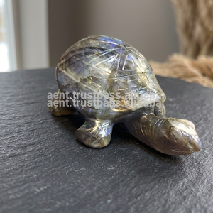 Natural Labradorite Turtle <b>Figurine</b> Hand Carved Gemstone Animal Statue <b>Crystal</b> Home Decor Feng Shui Collectible Gift - Product Image 4
