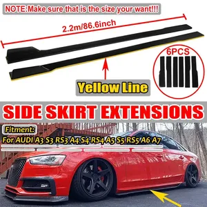 Faldones Laterales Universales de 2.2m para Coches, Extensiones de Labio Divisor para AUDI A3 A4 A5 A6 A7 A8 Q3 Q5 Q7 RS5 RS6 RS7 S3 S4 TT - Product Image 1
