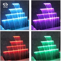 Haute Qualité Jardin Décoration Piscine Led Cascades Artificielles Éclairage Mur Cascade Acrylique Descente D'eau À Vendre