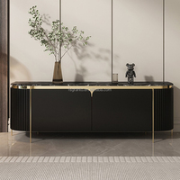 Meubles modernes en acier inoxydable doré, tables de salon de luxe, meuble TV en bois, ensemble de table basse en marbre