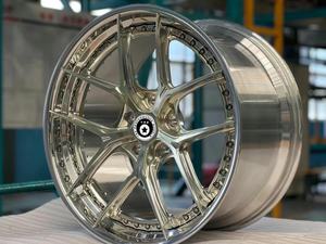 Trz 18 19 20 21 22 23 24 pouces jantes de voiture de tourisme 5x120 5x112 5x114.3 forgé personnalisé 2 pièces jantes polies <span class=keywords><strong>champagne</strong></span> - Product Image 3