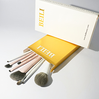 Boîtes d'emballage personnalisées pour ensembles de pinceaux de maquillage, en papier kraft, taille personnalisée, logo en relief or/argent, boîte pour pinceaux de beauté cosmétiques