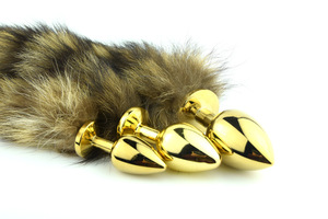 Small Size Anal Sexy <strong>Toys</strong> With Gold Metal Color <strong>Fake</strong> Fur Fox Dog Tail Anal Plug Butt Plug Flirt <strong>Anus</strong> Plug for Gay - Product Image 6