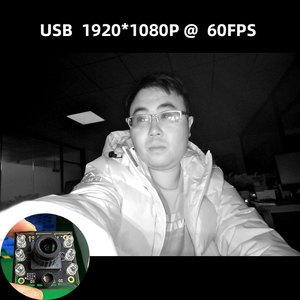 USB tầm nhìn ban đêm 1080p 60fps Full HD <span class=keywords><strong>mini</strong></span> màu đen và trắng máy ảnh mô-đun 850nm 940nm hồng ngoại USB Webcam không có biến dạng ống kính - Product Image 2