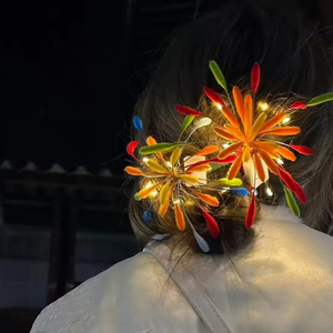 Pinces à cheveux en forme de bec de canard avec effets lumineux et feux d'artifice pour le Nouvel An 2026 |   Barrettes torsadées scintillantes pour femmes, vente en gros, OEM, logo personnalisé, en vrac - Product Image 5