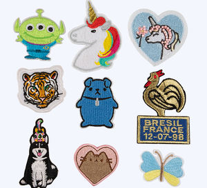 Patchs brodés en feutre écologiques personnalisés à <span class=keywords><strong>coudre</strong></span> pour vêtements, t-shirts et chapeaux pour enfants, collection 2025 - Product Image 5