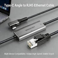 Câble adaptateur Ethernet Type-C filaire à angle externe 5000 Mbps 5G LAN pour ordinateur portable PC en stock