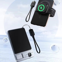 Power Bank Magnetik Kustom 10000MAH 15w Pengisi Daya Nirkabel untuk Ponsel, Earbud, dan Jam Tangan, Dilengkapi Dudukan dan Cocok untuk Perjalanan