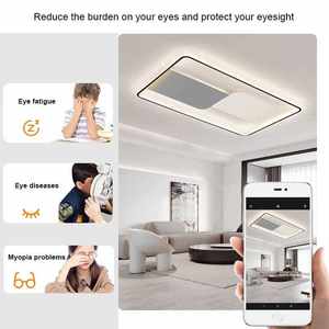 Luces de techo LED rectangulares ultrafinas minimalistas modernas, lámparas de dormitorio recién llegadas con base de aluminio - Product Image 5