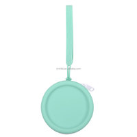 Mini pochette en silicone écologique 2024 pour enfants, sangle de main durable avec fermeture éclair, étanche, facile à nettoyer, porte-monnaie pour filles