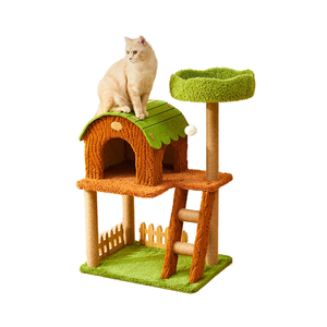 Bán Chạy Nhất Phong Cách Rừng Mèo Cây Nhà Màu Nâu Và Màu Xanh Lá Cây Ba Kích Thước Với Dễ Thương Cào Thông Đồ Chơi Bò Ngủ Rừng Mèo Cây - Product Image 3