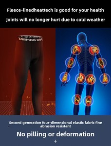 Ropa interior térmica <span class=keywords><strong>para</strong></span> hombre con forro polar Long Johns Base Layer Shirts Pant <span class=keywords><strong>para</strong></span> clima frío de invierno - Product Image 6