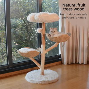 PETDOM Tree Factory En gros Griffoir en bois massif, rotin et sisal avec trou - Product Image 2