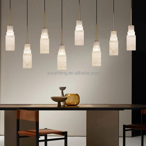 Lustre en albâtre naturel espagnol recommandé par les designers de Zhongshan Wholesale, lampe suspendue de luxe française pour <span class=keywords><strong>restaurant</strong></span> et bar - Product Image 1