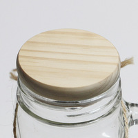 Bouteille en bois personnalisable avec logo et taille sur mesure, couvercle en verre pour jus et eau