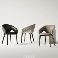 Chaise de salle à manger moderne en métal de style italien minimaliste haut de gamme avec dossier, fauteuil en cuir véritable
