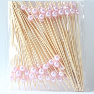 Palillos de Bambú de Colores Surtidos con Diseño de Perlas Naturales Jimao, Palillos Desechables para Fiestas Familiares, Verduras, Frutas, Postres, Masajes, Uso en Bares - Product Image 3