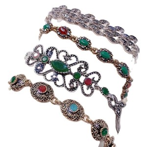 Europeo americano Vintage retrò classico in lega braccialetti esagerati ornamenti a <span class=keywords><strong>mano</strong></span> vecchio palazzo <span class=keywords><strong>d</strong></span>'argento <span class=keywords><strong>oro</strong></span> antico - Product Image 5