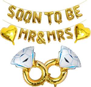 ชุดลูกโป่งฟอยล์สีทอง16นิ้วชุดลูกโป่งสำหรับงานหมั้นของตกแต่งงานปาร์ตี้ - Product Image 1