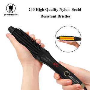 Peine caliente eléctrico con revestimiento de cerámica para cabello liso y <span class=keywords><strong>rizado</strong></span>, pantalla LCD, cepillo de rizadores con Control de temperatura - Product Image 2