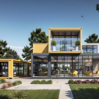 Maison Modulaire Préfabriquée à Disposition Personnalisée, Bâtiment Conteneur Durable avec Structure en Acier, Étanche et Ignifuge, Temporaire et Commercial