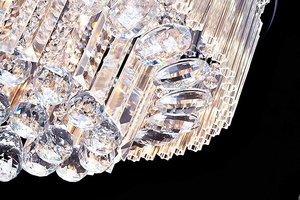 Crystal <b>Chandelier</b> E26 LED 3500K Warm White Gold Body Adjustable Height Mounted Living Room Ceiling <b>Light</b> High Brightness 30000H - Product Image 5