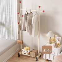 Estante de Almacenamiento de Ropa de Acero al Carbono Tipo Piso, Soporte para Sombreros y Ropa, Fácil de Instalar, Venta al por Mayor de Fábrica