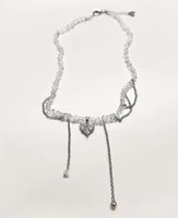 Nouveau Design Coeur Glands Cristal Lumière Extravagant Collier Double Couche Chaîne Collier Ras Du Cou Haute Qualité Bijoux Pour Femmes