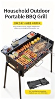 Barbecue au charbon de bois sans fumée, portable, pliable, avec pieds de table pour le camping, les pique-niques, la terrasse, la cuisine en plein air