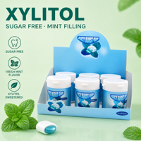 Chewing-gum sans sucre au xylitol, style chinois, en bouteilles et boîtes, OEM ODM, vente en gros personnalisée en vrac