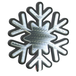 GOLDMORE Topper albero <span class=keywords><strong>di</strong></span> natale 200 led bianco fiocco <span class=keywords><strong>di</strong></span> neve stella 3D specchio <span class=keywords><strong>infinito</strong></span> scintillante inverno luce al Neon acrilico IP65 - Product Image 4