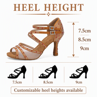 Nouvelles bottes de danse jazz latine pour femmes et filles, chaussures de salsa et de tango, sandales à talons hauts pour l'intérieur, chaussures de danse de salon professionnelles