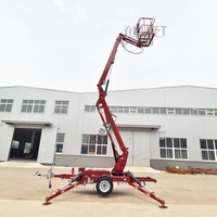 Nacelle élévatrice télescopique remorquable électrique de 18m, 20m, 200kg avec hauteur de levage minimale de 3m pour les industries agricoles