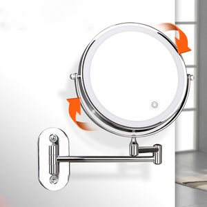 <span class=keywords><strong>Espejo</strong></span> LED <span class=keywords><strong>plegable</strong></span> de doble cara con rotación de 360 grados, tocador básico para maquillaje, para <span class=keywords><strong>pared</strong></span> - Product Image 1