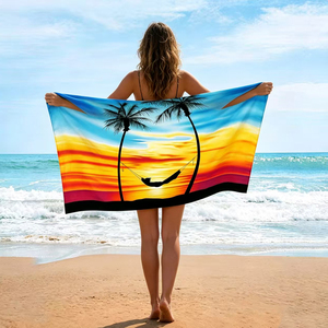 Serviette <span class=keywords><strong>de</strong></span> plage en microfibre à séchage rapide, sans sable, imprimée sur mesure avec logo, motif fantaisie, grande taille, pour la plage - Product Image 2