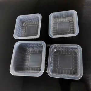 Disposable PP Plastic Gold Food Storage Container Packaging Fresh Blister Meat Platter Fruit Trays Customized