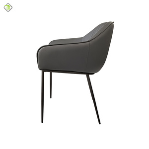 Meubles de salle à manger de luxe Fauteuil à pieds <span class=keywords><strong>en</strong></span> métal <span class=keywords><strong>noir</strong></span> <span class=keywords><strong>Chaise</strong></span> de salle à manger moderne à bras rembourré <span class=keywords><strong>en</strong></span> velours - Product Image 6