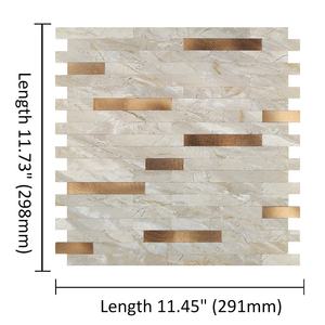 긴 스트립 복합 타일 믹스 골드 알루미늄 껍질과 스틱 벽 타일 쉬운 DIY 방수 주방 backsplash - Product Image 6