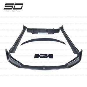 Kit de carrosserie en Fiber de carbone de haute qualité pour <span class=keywords><strong>Tesla</strong></span> modèle 3 V Style lèvre de pare-chocs avant diffuseur arrière jupes latérales aile arrière - Product Image 2